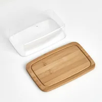 Zeller Present Butterdose 19 x 12.5 x 6 cm, Bambus / Kunststoff - Anwendungszweck: Butter - Hartkäse - Materialtyp: Holz - Material: Kunststoff - Holz - Detailfarbe: Transparent - Braun - Set: Nein