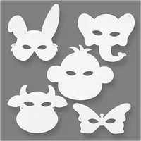 Creativ Company Partyaccessoire Tier-Masken 16 Stück - Packungsgrösse: 16 Stück - Produkttyp: Maske - Material: Karton - Detailfarbe: Weiss - Motto: Tier