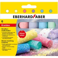 Eberhard Faber Strassenmalkreide Glitzer, 6 Stück - Verpackungseinheit: 6 Stück - Set: Ja - Detailfarbe: Mehrfarbig - Eigenschaft-Stift: Glitzer - Wasserlöslich - Farbstifte & Wachsmalstifte-Art: Strassenmalkreide - Anwender: Kinder