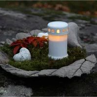 Star Trading LED Grabkerze Serene Outdoor, Weiss, 13.5 cm Höhe - Betriebsart: Akkubetrieb - Aussenanwendung: Ja - Höhe: 13.5 cm - Timerfunktion: Nein - Set: Nein - Leuchtenfarbe: Weiss