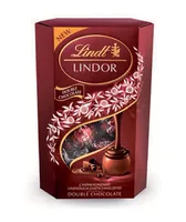 Lindt Schokoladen-Pralinen Lindor Kugeln Double Chocolate 200 g - Produkttyp: Milch - Nährwertangabe pro: 100 g - Energiegehalt (in kj): 2626 KJ - Energiegehalt (in kcal): 633 Kcal - Fett: 50 g - Gesättigte Fettsäuren: 37 g