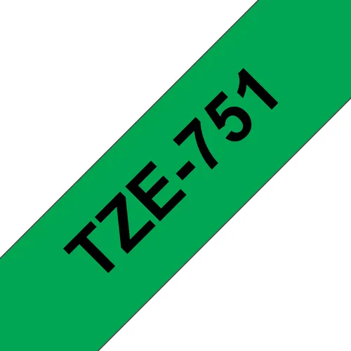 BROTHER P-Touch TZE-751 black on green 24mm