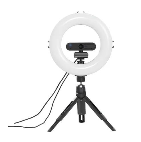 Hama Ringlicht SpotLight Smart 80 II - Farbtemperatur Kelvin: 5500 K - 2100 K - 3000 K - Lichtfarbe: Tageslichtweiss (Kaltweiss) - Neutralweiss - Warmweiss - Leuchtenfarbe: Schwarz