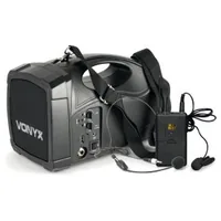 Vonyx PA-System ST012 - Nennleistung: 30 W - Prinzip: Aktiv - Einsatzgebiete: Home-Party /-Disco - Schulen / Aulen - Sportstätte - Ausstattung: Integrierter Akku - Bluetooth Audio Streaming - USB Audio Streaming - Anwendungsbereich: Entertainer - Aerobic 