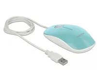 Delock Maus 12538 USB-Typ-A LED  türkis - Maus-Typ: Standard - Maus Features: Beleuchtung - Scrollrad - Bedienungsseite: Universal - Detailfarbe: Türkis - Verbindungsart: Verkabelt - Schnittstelle: USB-A