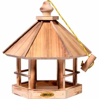 dobar green label Futterspender Caliente zum Aufhängen, 29 x 29 x 34 cm, Holz - Grundfarbe: Braun - Tierart: Vogel - Produkttyp: Futterstelle
