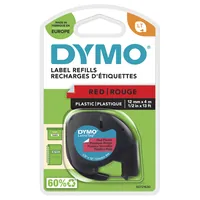 DYMO LetraTag Schwarz auf Rot - Breite: 12 mm - Länge: 4 m - Schriftfarbe: Schwarz - Bandfarbe: Rot - Material: Textil - Materialeigenschaften: Keine