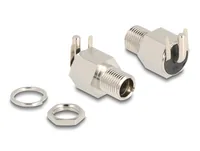 DeLOCK Connector DC 5.5 x 2.1 mm female bulkhead soldering version angled - Hexagon 20 V / 10 A