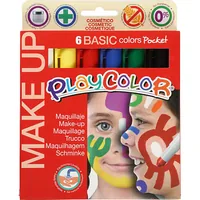 Eulenspiegel Schminkfarbe Stifte 6 Farben Basic - Set: Ja - Detailfarbe: Gelb - Rot - Grün - Weiss - Blau - Schwarz - Produktart Styling: Schminke