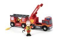 World Feuerwehr-Leiterfahrzeug (rot/gelb, mit Licht & Sound)
