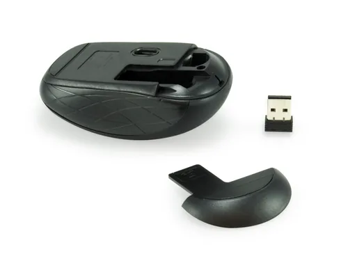 Equip Reisemaus Wireless USB-A LR schwarz