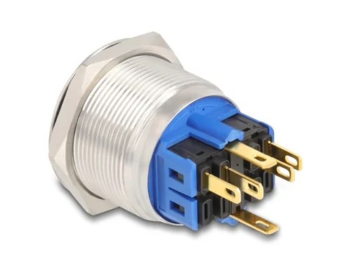 Drucktaster zum Einbau 25 mm 6 x Lötanschluss LED rot Powersymbol + Ring