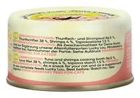 Lucky Lou Extra Food Thunfisch & Shrimps in Gelée, 70 g - Tierbedürfnis: Kein besonderes Bedürfnis - Geschmacksrichtung: Fisch - Zertifikate: Keine Zertifizierung - Fleischsorte: Thunfisch - Garnelen - Packungsgrösse: 70 g - Futtereigenschaft: Getreidefre