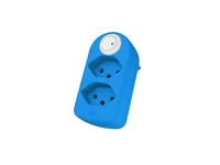 Max Hauri Mehrfachstecker maxAdapt BS, 2 x T13, mit Schalter, Blau - Detailfarbe: Blau - Schalter: 1 Schalter - Steckdosenanzahl: 2 - Ausstattung: Berührungsschutz - drehbar 320° - Kinderschutz: Nein