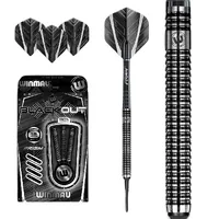 Winmau Dartpfeile Softdart Blackout 3 Stück - Gewicht: 18 g - Verpackungseinheit: 3 Stück - Material: Wolfram - Detailfarbe: Schwarz - Dart Art: Soft Dart