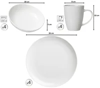 Ritzenhoff & Breker Speise-Service Suomi 12-teilig, Weiss - Material: Porzellan - Teller Typ: Speise-Service - Detailfarbe: Weiss - Verpackungseinheit: 1 Stück - Form: Rund