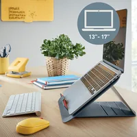 Leitz Workplace Ergo Cosy Höhenverstellbarer Laptopständer - Detailfarbe: Grau - Bildschirmdiagonale in Zoll: 13