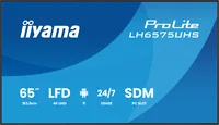 iiyama LH6575UHS-B2AG Signage-Display Digital Signage Flachbildschirm 163,8 cm (64.5") LCD WLAN 500 cd/m² 4K Ultra HD Schwarz Eingebauter Prozessor Android 11 24/7