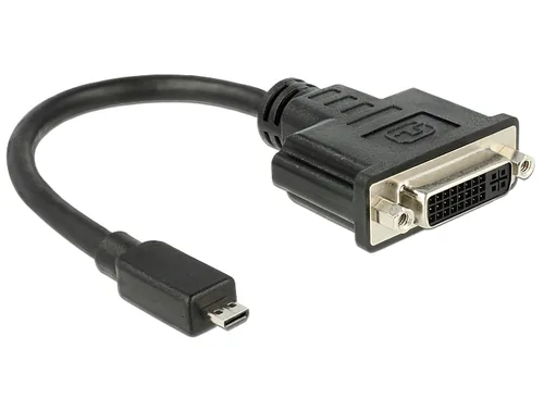 Delock Adapterkabel Micro-HDMI – DVI-I Schwarz - Kabeltyp: Adapterkabel - Videoanschluss Seite A: Micro-HDMI (HDMI-D) - Videoanschluss Seite B: DVI-I