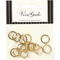 Creativ Company Spaltring  15 mm Vergoldet, 15 Stück - Detailfarbe: Gold - Material: Kupfer - Verpackungseinheit: 15 Stück - Verschlussart Schmuck: Spaltring