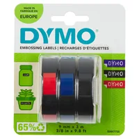 DYMO 3D-Prägeband 9mmx3m S0847750 blau, schwarz, rot 3 Stück