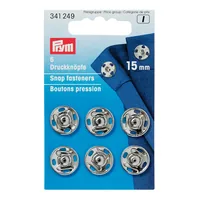 Prym Druckknöpfe Ø 15 mm, Silber, 6 Stück - Detailfarbe: Silber