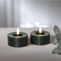 Star Trading LED Teelichter Set Flamme Flow 2 Pack, Grün - Betriebsart: Batteriebetrieb - Fernbedienung: Nein - Aussenanwendung: Nein - Timerfunktion: Ja - Set: Ja - Durchmesser: 7 cm