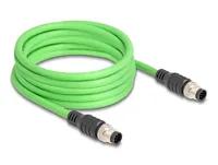 Delock M12 Kabel A-kodiert 8 Pin Stecker zu Stecker PUR (TPU) 2 m