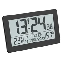 TFA Dostmann Funkuhr mit Raumklima Schwarz - Funktionen: Snooze-Funktion - Alarm - Weckfunktion - Ausstattung: Wochentag - Luftfeuchtigkeit - Zeit - Innentemperatur - Datum - Displaytyp: Digital - Detailfarbe: Schwarz - Funksignal: Ja - Betriebsart: Batte