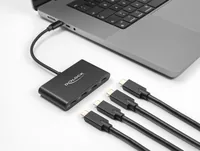 Delock USB-Hub 4 x USB 3.0 Typ-C - Stromversorgung: USB - Anzahl Ports: 4 - Detailfarbe: Schwarz - USB Standard: 3.0/3.1/3.2 Gen 1 (5 Gbps) - USB Anschluss 2 (Endgerät): USB C - USB Anschluss 1 (Quelle): USB C