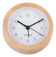 KARLSSON Klassischer Wecker Neat Round Bambus / Weiss - Funktionen: Weckfunktion - Ausstattung: Zeit - Displaytyp: Kein Display - Detailfarbe: Weiss - Funksignal: Nein - Betriebsart: Batteriebetrieb