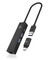 ICY BOX USB Hub & Gigabit Eth. LAN IB-HUB1439-LAN USB 3.2 G1, 2x USB-A, 1x USB-C