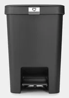 Brabantia Recyclingbehälter StepUp 25 l, Dunkelgrau - Material: Recycling Kunststoff - Fassungsvermögen: 25 l - Anzahl Behälter: 1 - Detailfarbe: Dunkelgrau - Form: Eckig