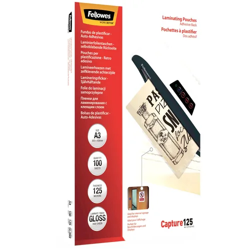 FELLOWES Laminierfolien Capture125g A3 5329001 kleb. 100 Stück