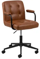 AC Design Bürostuhl Cosmo, mit Polsterrücken und Armlehnen, Cognac - Produkttyp: Bürostuhl - Material Bezug: Kunstleder - Armlehnen: Ja - Material Fuss: Metall - Rückenart: Polsterrücken - Rollenart: Hartbodenrollen