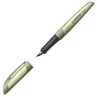 STABILO Füllfederhalter Flow Monochrom Khaki - Strichstärke: 0.5 mm - Medium (M) - Set: Nein - Bedienungsseite Stift: Universal - Ergnonomisch Schreiben: Ja - Anwender: Erwachsene - Heimanwender - Schüler - Studenten - Schriftfarbe: Blau