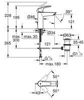 Grohe Eurosmart M-Size Einhand-Waschtischbatterie, 1/2