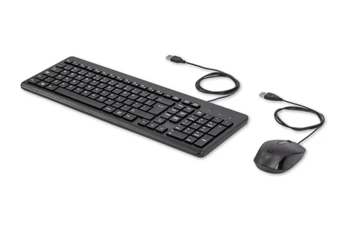 HP 150 Wired Mouse and Keyboard Tastatur Maus enthalten Heimbüro USB QWERTY Englisch Schwarz