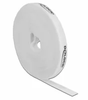 Delock Klettband 10 m x 15 mm Weiss - Breite: 15 mm - Länge: 10 m - Produkttyp: Klettband - Ausstattung Kabelmanagement: Zuschneidbar - Wiederverwendbar - Verpackungseinheit: 1 Stück - Material: Kunststoff