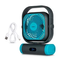 Medion USB-Ventilator E10 TF Blau/Grau - Typ: USB-Ventilator - Betriebsart: Akkubetrieb - Fernbedienung: Ja - Höhenverstellbar: Nein - Lüfterdimension: Nicht definiert - Detailfarbe: Grau - Blau
