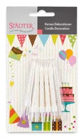 Städter Kerze mit Halter 10 Stück, Weiss Glitzer, 7.5 cm - Detailfarbe: Glitzer - Weiss - Packungsgrösse: 10 Stück - Anlass: Geburtstag - Motiv: Kein