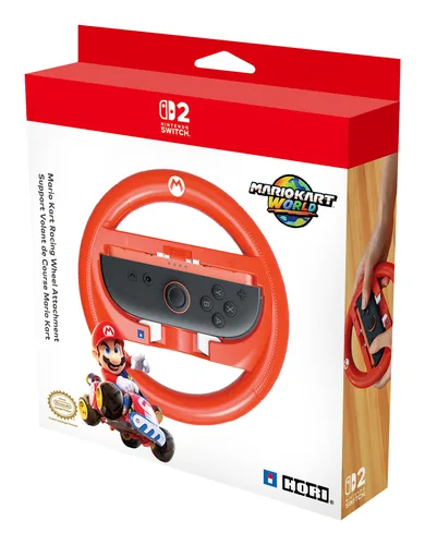 Hori Lenkrad Mario Kart Wheel Attachment – Mario [NSW2/NSW] Rot - Plattform: Nintendo Switch - Nintendo Switch 2 - Verbindungsmöglichkeiten: Keine - Controller Typ: Lenkrad - Detailfarbe: Blau - Rot
