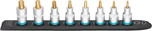 SmartRail 1/2"" Steckschlüsseleinsatz-Satz Sechsrund, 8-teilig (schwarz, T20 - T60, kurz)