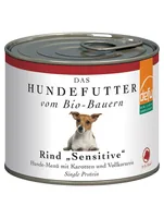 defu Nassfutter Menü Sensitiv Bio Rind, 200 g - Tierbedürfnis: Kein besonderes Bedürfnis - Geschmacksrichtung: Rind - Zertifikate: EU BIO - Fleischsorte: Rind - Packungsgrösse: 200 g - Futtereigenschaft: Ohne künstliche Zusätze - Single Protein - Bio - Gl