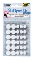 Folia Klettpunkte Selbstklebend, Ø 10 und 15 mm Weiss - Breite: 15 mm - Länge: 0 m - Produkttyp: Befestigungsglied - Ausstattung Kabelmanagement: Selbstklebend - Verpackungseinheit: 60 Stück - Material: Kunststoff