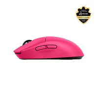 Logitech Gaming-Maus PRO 2 LIGHTSPEED - Maus Features: RGB-Beleuchtung - Seitliche Zusatztasten - Programmierbare Tasten - Scrollrad - Integrierter Speicher - Bedienungsseite: Universal - Detailfarbe: Pink - Gewicht: 80 g - Verbindungsart: Verkabelt - Kab