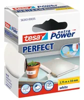 tesa Klebeband extra Power Perfect 38 mm x 2.75 m, Weiss - Detailfarbe: Weiss - Art: Gewebeband