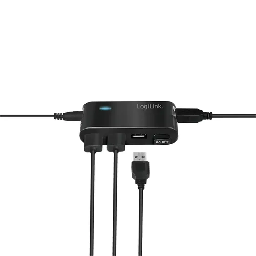 LogiLink UA0085 Schnittstellen-Hub USB 2.0 Type-A 480 Mbit/s Schwarz