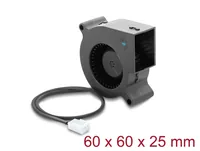 DELOCK RadiallüfterLüftergebläse 12V DC 60x60x25mm 3 Pin