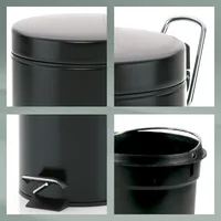 Kela Kosmetikeimer Monaco 3 l, Schwarz - Fassungsvermögen: 3 l - Höhe: 26 cm - Anzahl Behälter: 1 - Detailfarbe: Schwarz - Form: Rund - Material: Metall
